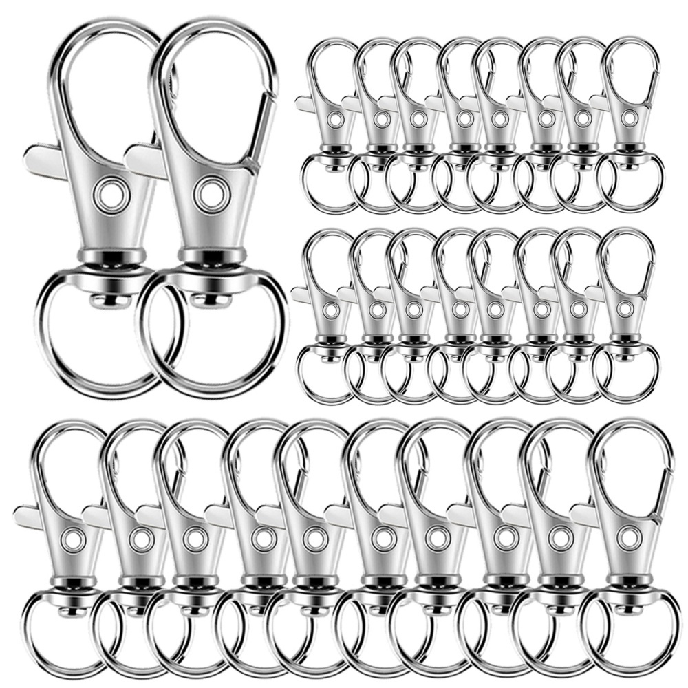 Fishing Swivel Connector - 25-200 Stück Metall-Drehkarabinerhaken, Hummerverschluss-Schlüsselanhänger, Edelstahl-Drehkarabiner-Schlüsselring für
