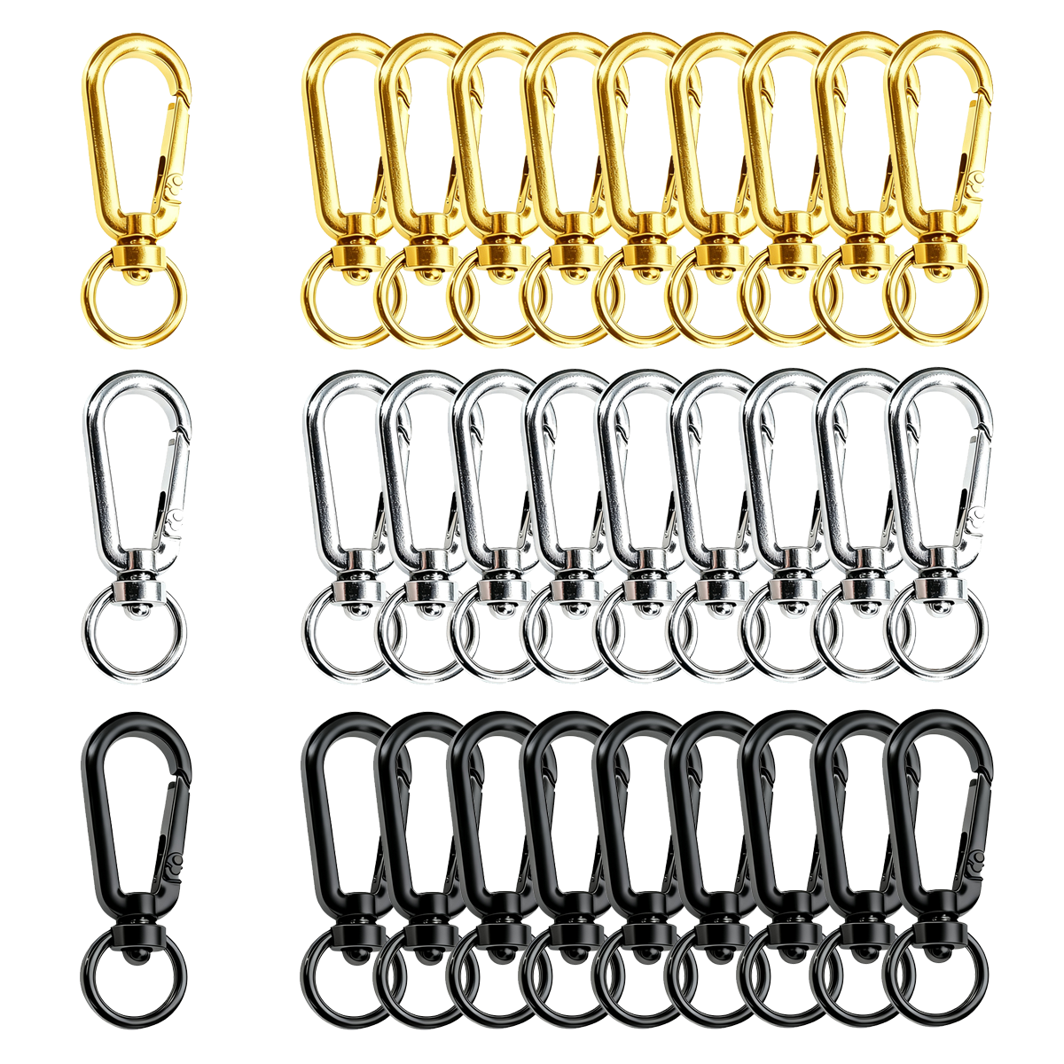 Fishing Swivel Connector - 9/18/36 Stück Offene Drehverschlüsse Schlüsselanhänger-Clips Schlüsselanhänger-Verschlüsse