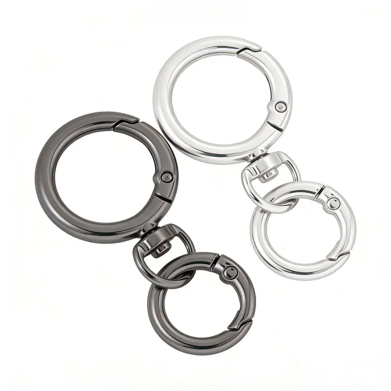 Fishing Swivel Connector - 2 Sets runde Federschnappkarabiner, O-Ringe, drehbare
