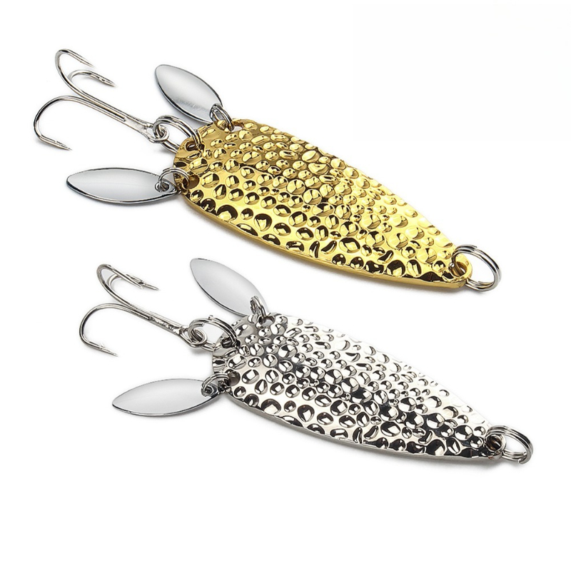 Trout Fishing Lure - 1Pcs Metall Löffel Spinnerbait Doppel Rotierenden