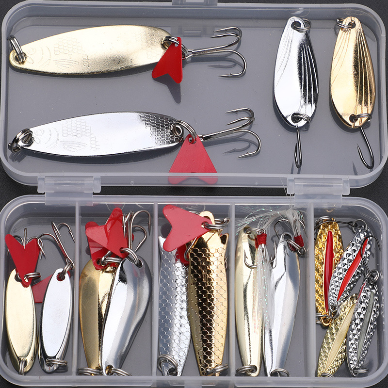 Trout Fishing Lure - Angelköder-Set, 16-teilig, Trolling- und Jigging-Köder, Metall-Löffelköder
