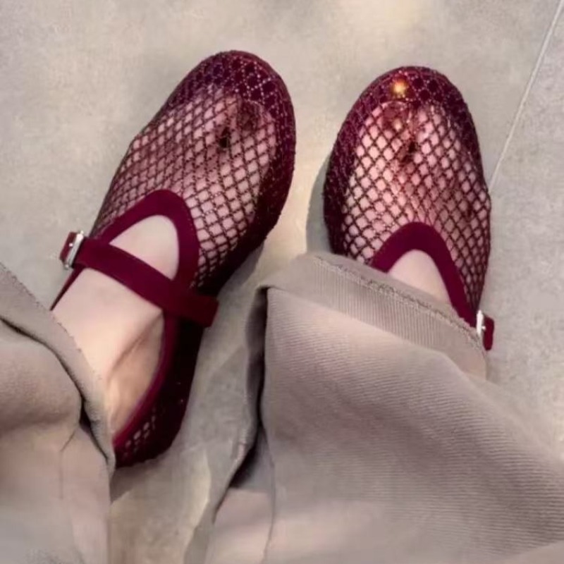 Fishing Net - Hohle Strass-Baotou-Sandalen für Damen 2026 –